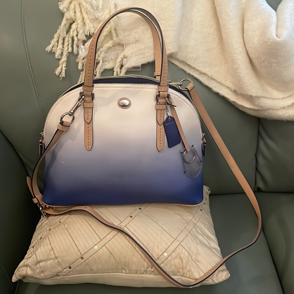 Coach Cora Peyton Porcelain Blue Ombrรฉ Satchel๐นFIRM๐น